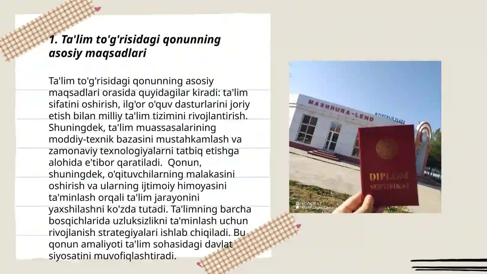 Taʼlim toʻgʻrisidagi qonunning tuzilishi va umumiy mohiyatini klaster usulida tahlil qilish 3