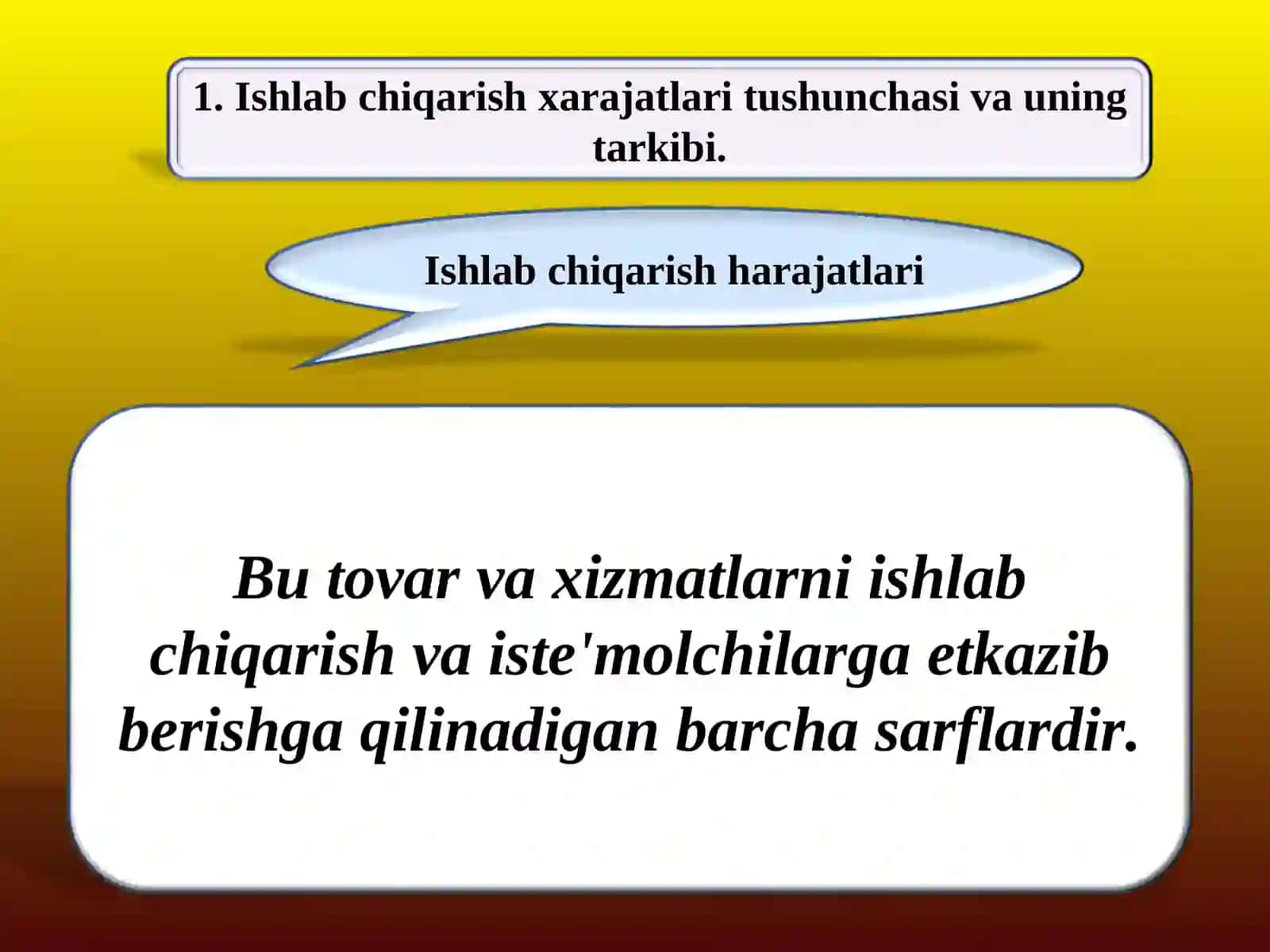 Korxona (firma) xarajatlari va foydasi 3