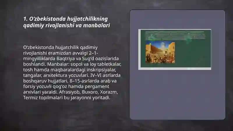 Oʻzbekistonda hujjatchilik tarixi 3