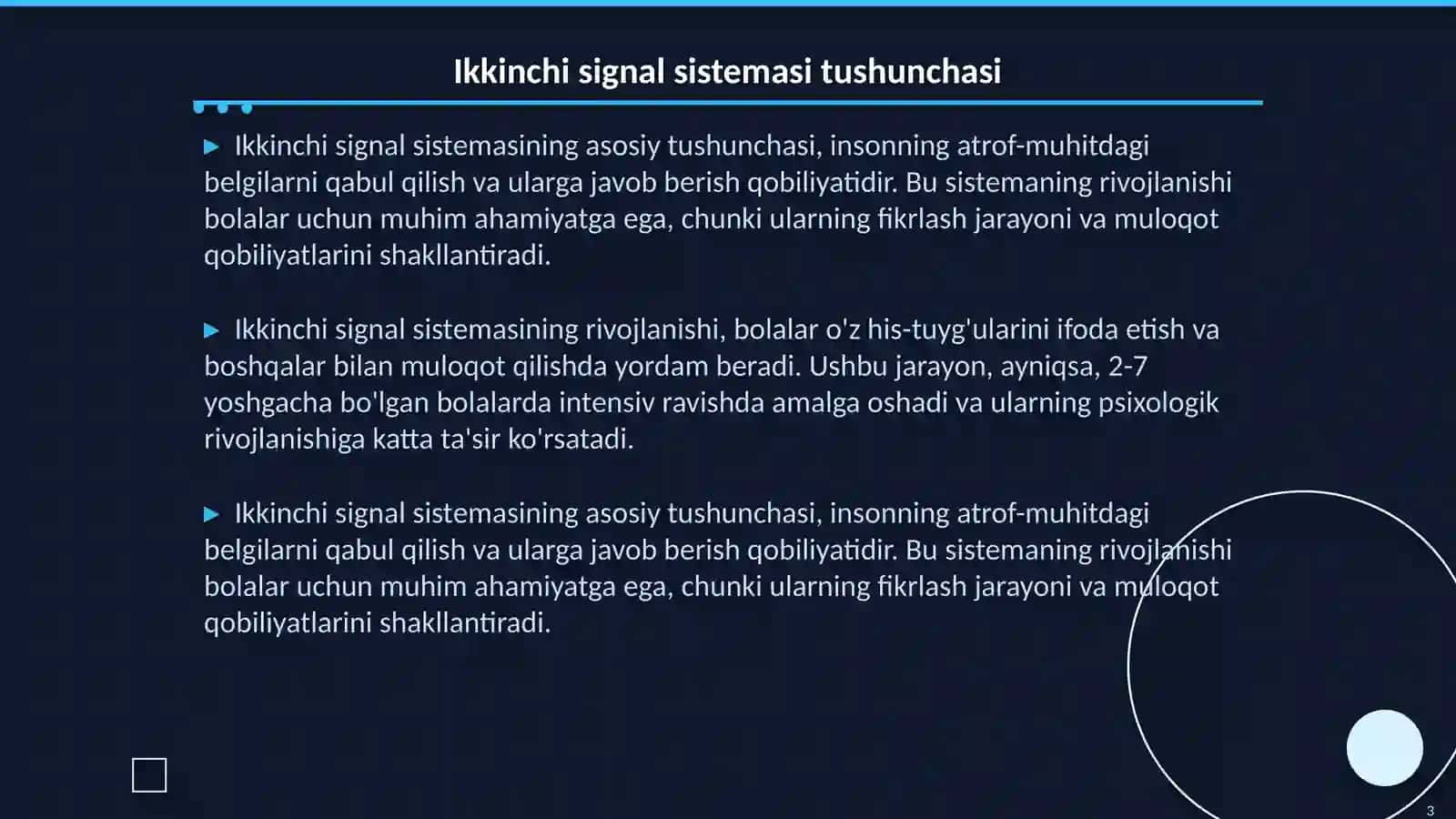 Ikkinchi signal sistemasi rivojlanishi 3
