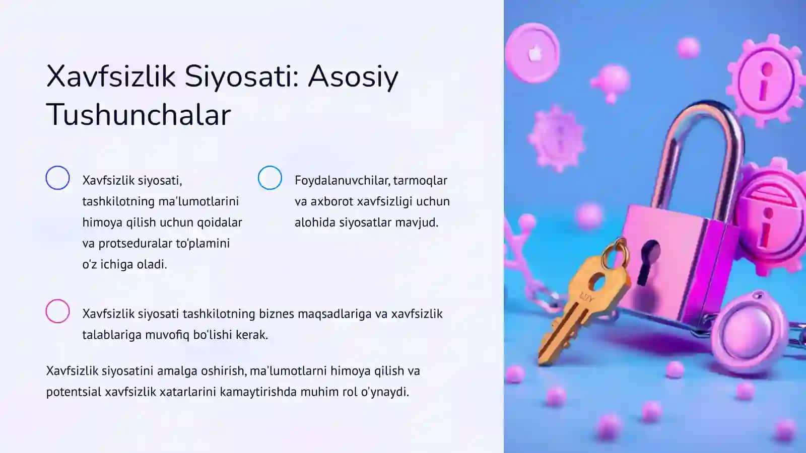 Kompyuter Tizimlari va Tarmoqlarda Xavfsizlik Siyosati va Modellari 3