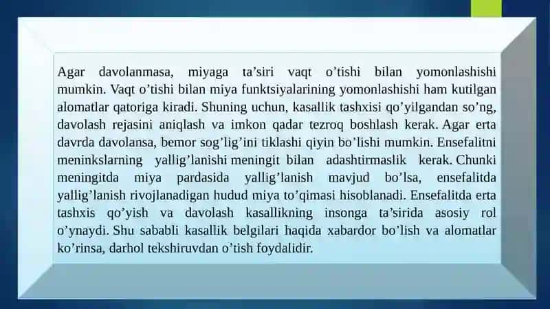 ENSEFALIT KASSALIGINING KELIP CHIQISHI SABABLARI VA ASORATLARI 3