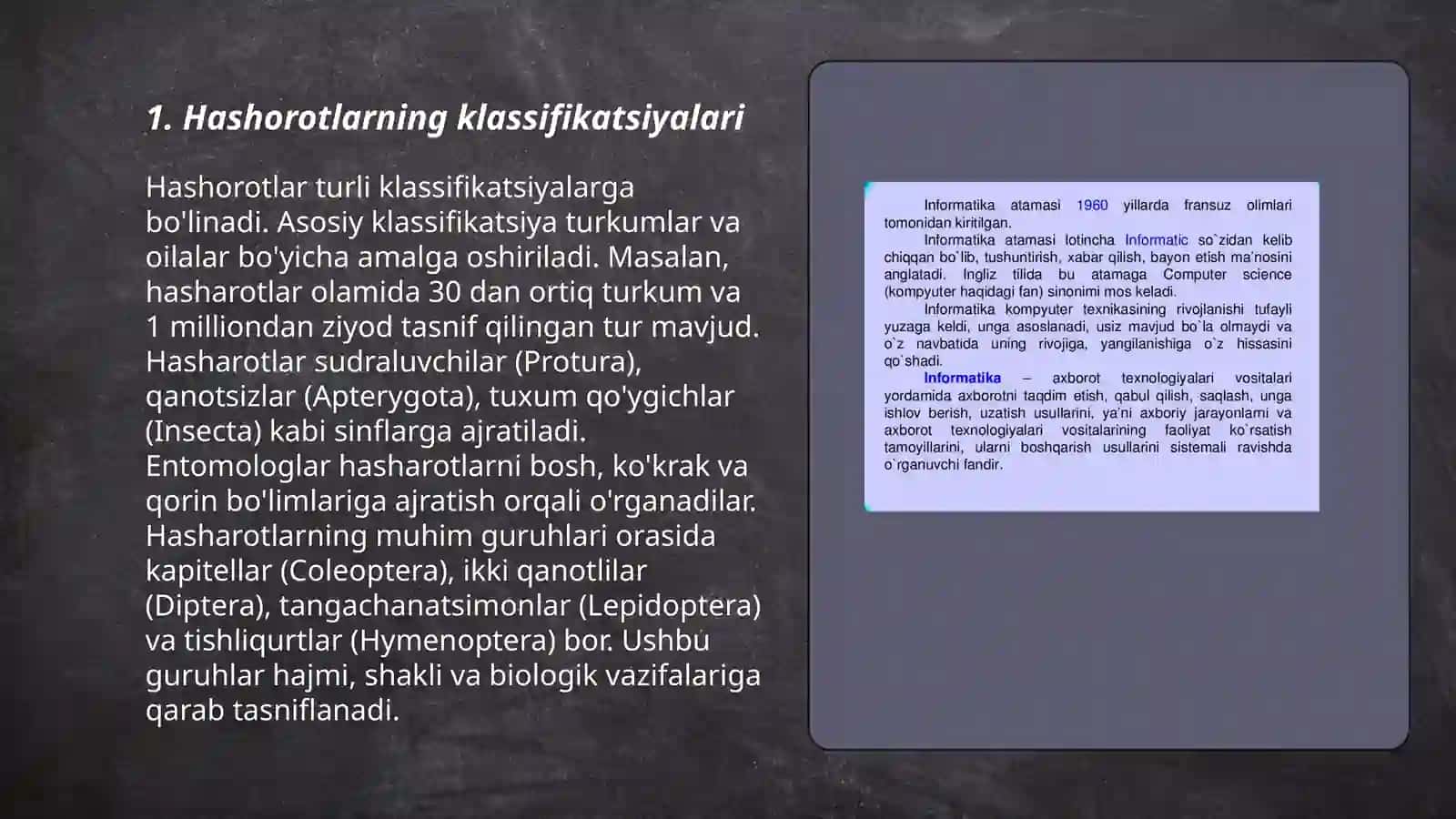 Hashorotlar sistematikasiga oid tadqiqotlarning tahlillari 3