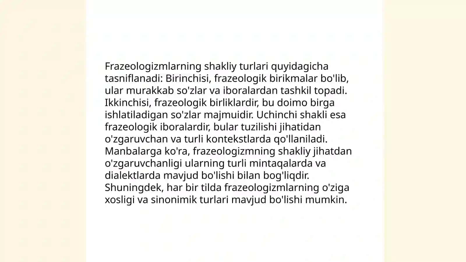 Frazemalarning shakl va maʼno munosabatiga koʻra turlari 3