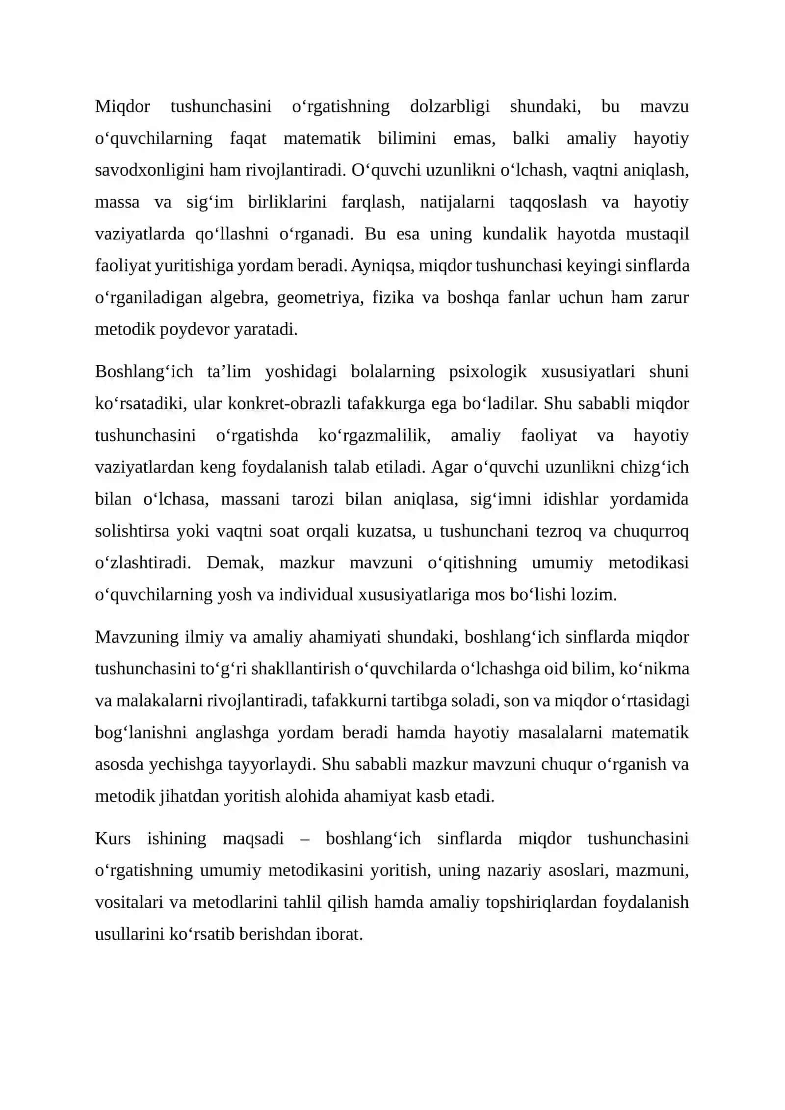 Boshlang‘ich Sinflarda Miqdor Tushunchasini O‘rgatishning Umumiy Metodikasi 3