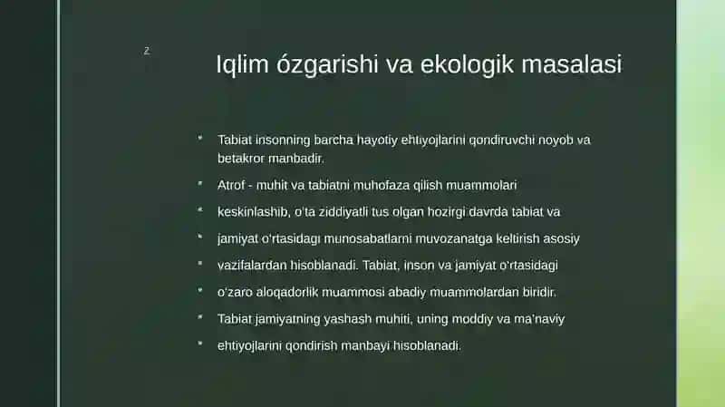 IQLIM OZGARISHI BoʻYICHA SIYOSIY MUAMMOLAR 3