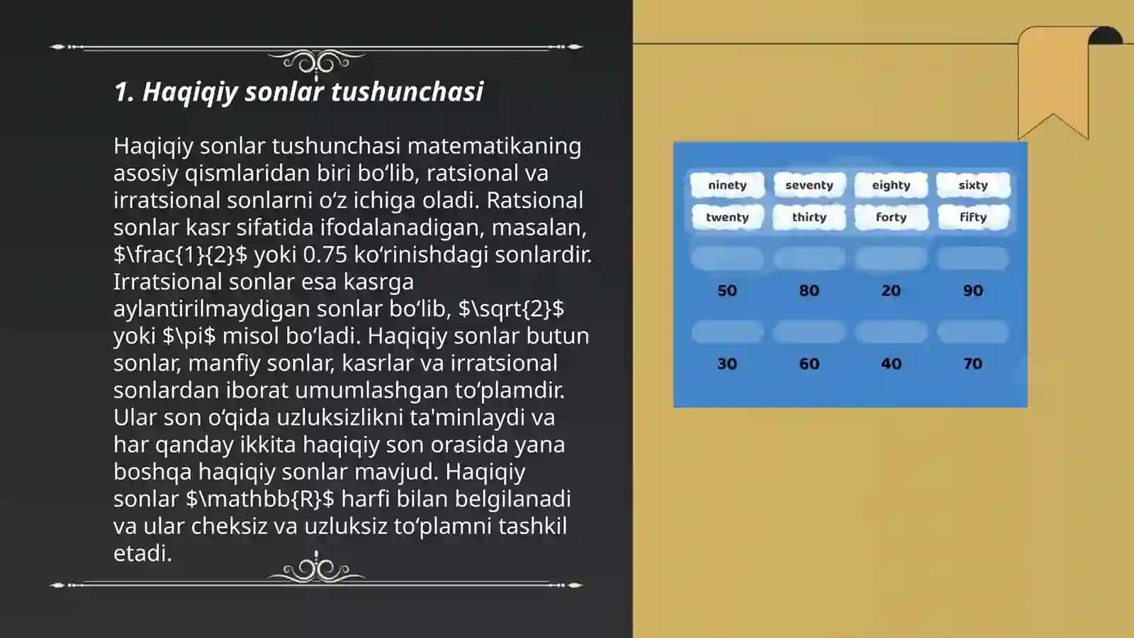 Haqiqiy sonlar tо‘plami 3