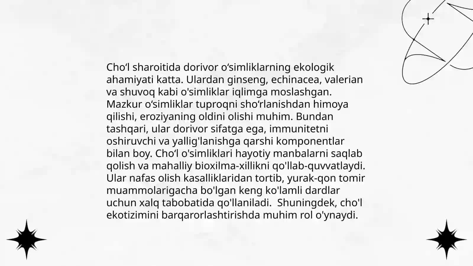 Cho‘l pog‘onasida o‘sadigan dorivor o‘simliklarning bioekologik xususiyatlarini o‘rganish 3