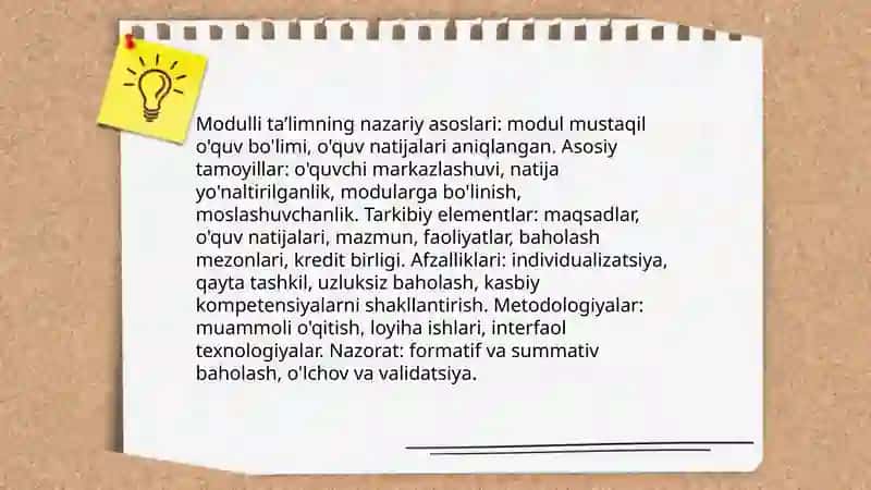 Modulli ta'limni tashkil etish 3