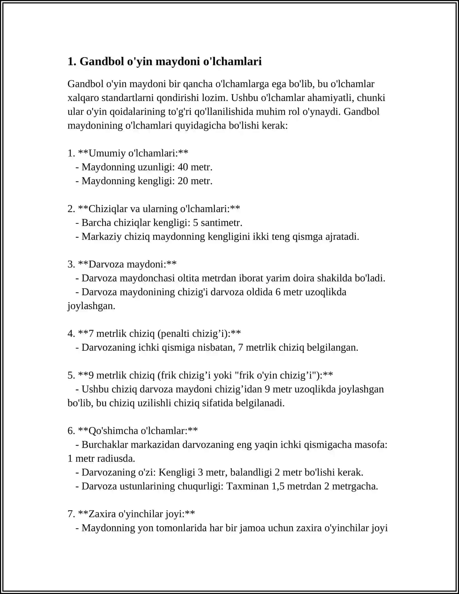 GANDBOL SPORT OʻYINI QOIDALARI 3
