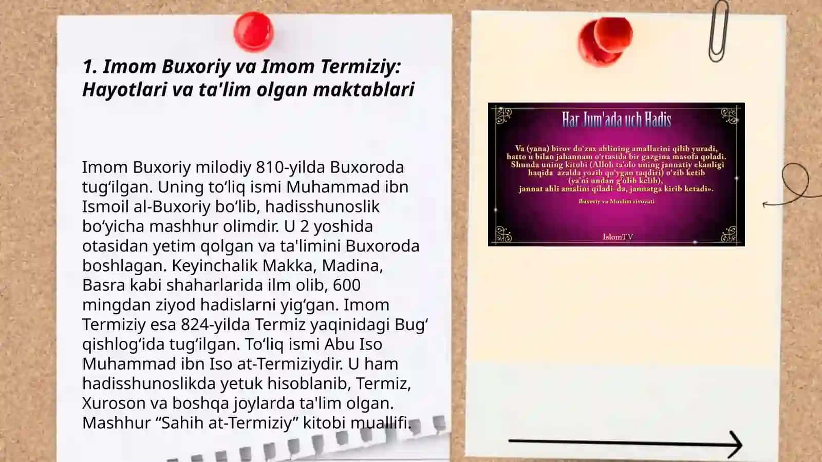 Imom Buxoriy va Imom Termiziyning hadis ilmiga qoshgan hissalarini qiyosiy tahlili 3