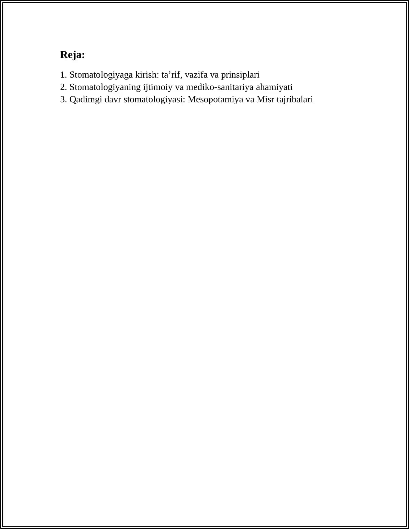 STOMATOLOGIYAGA KIRISH.STOMATOLOGIYA RIVOJLANISHINING TARIXIY BOSQICHLARI 3