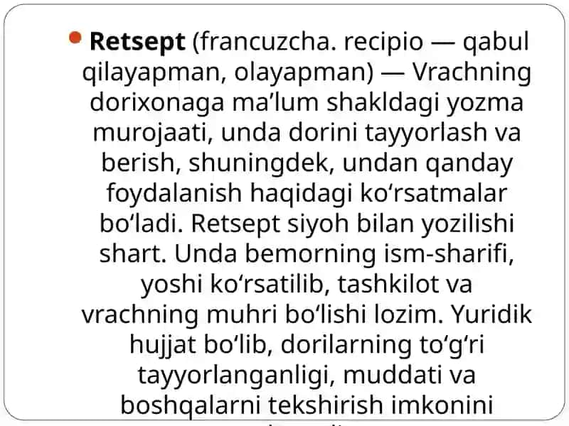 Retsept tarixi. Dorivor o’simliklar 3
