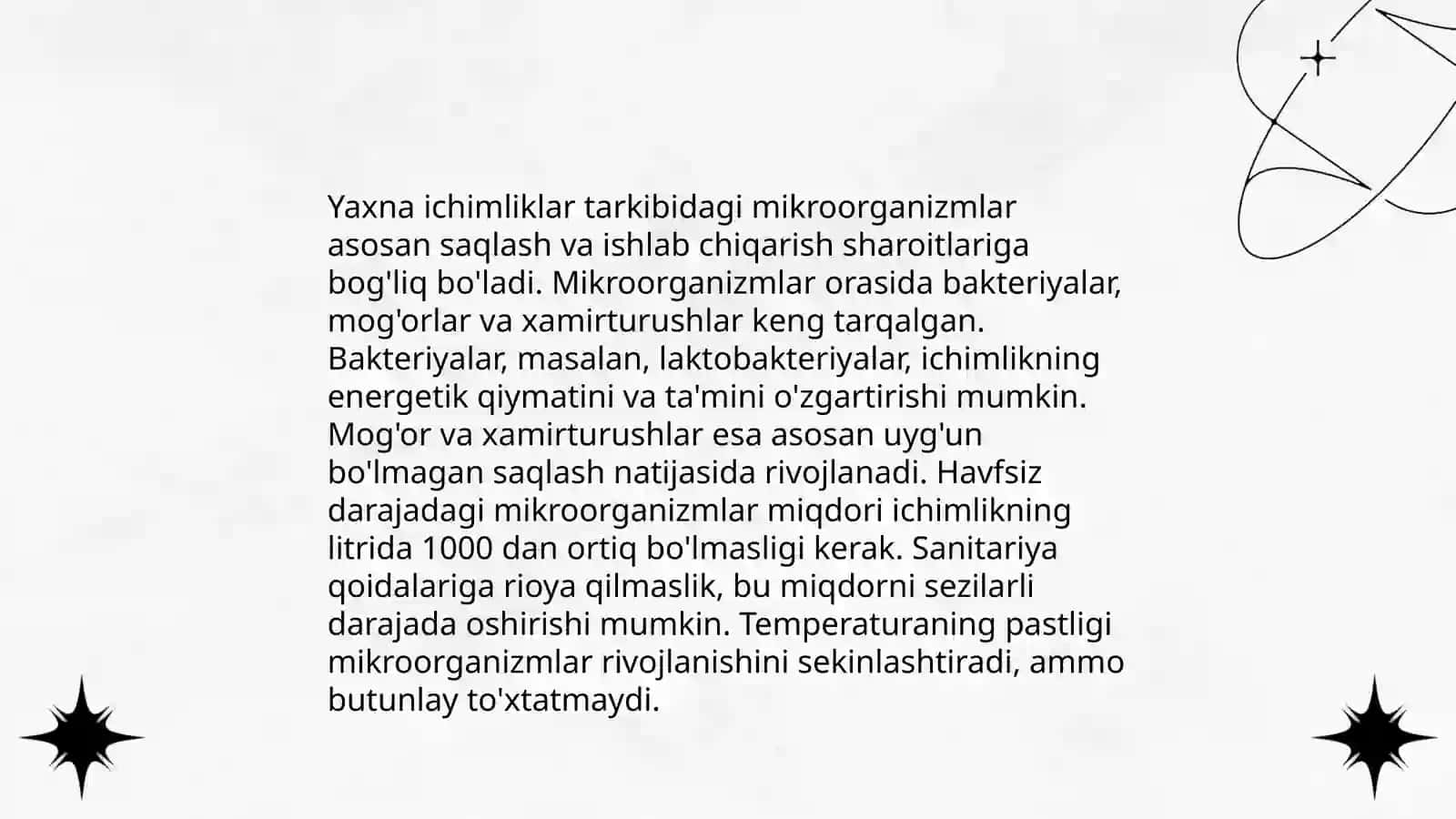 Yaxna ichimliklarining sanitar-gigiyenik ko'rsatkichlarini baholash 3