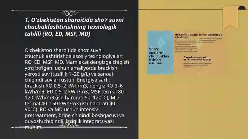 O'zbekiston sharoitida sho‘r suvlarni chuchuklashtirish g‘oyasini yaratish 3