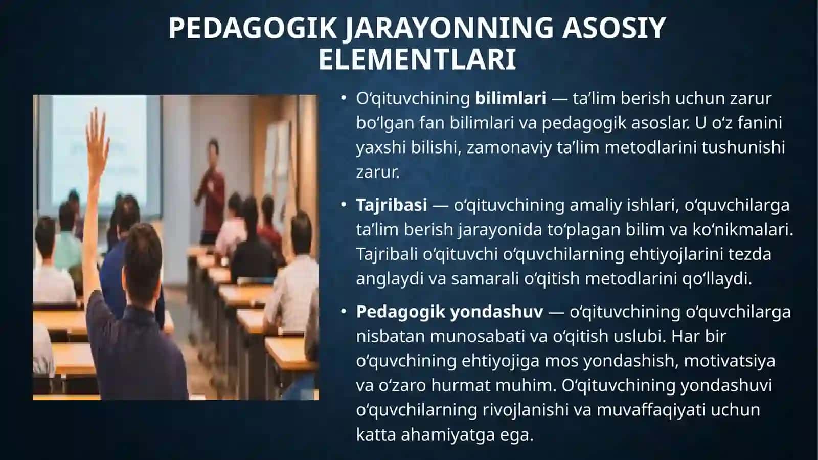 Pedagogik Jarayon va O'qituvchining Ahamiyati 3