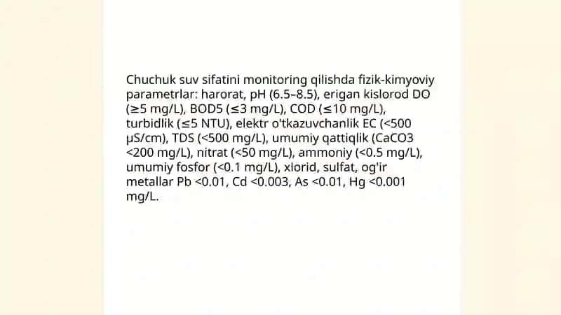Chuchuk suvlarni muhofaza qilish monitoringi 3