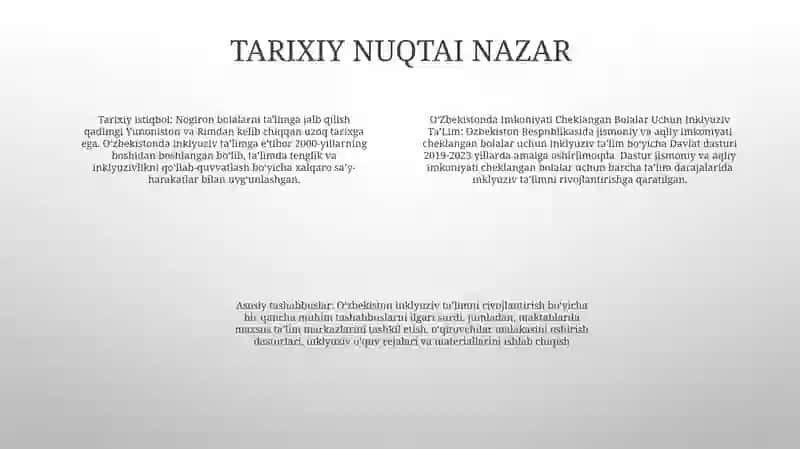 Oʻzbekistonda Imkoniyati Cheklangan Bolalar Uchun Inklyuziv TaʼLim 3