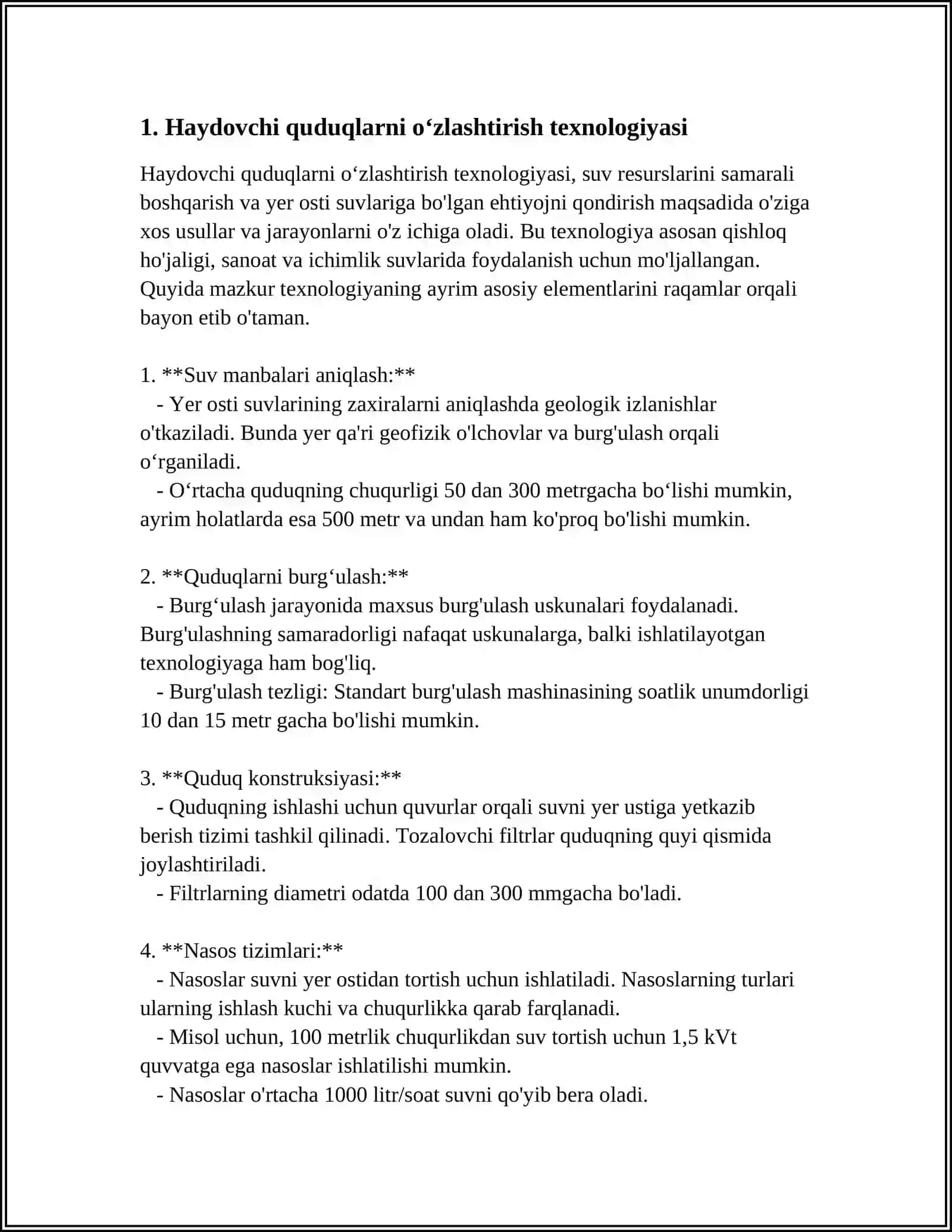 Haydovchi Quduqlarni O'zlashtirish Texnologiyasi 3