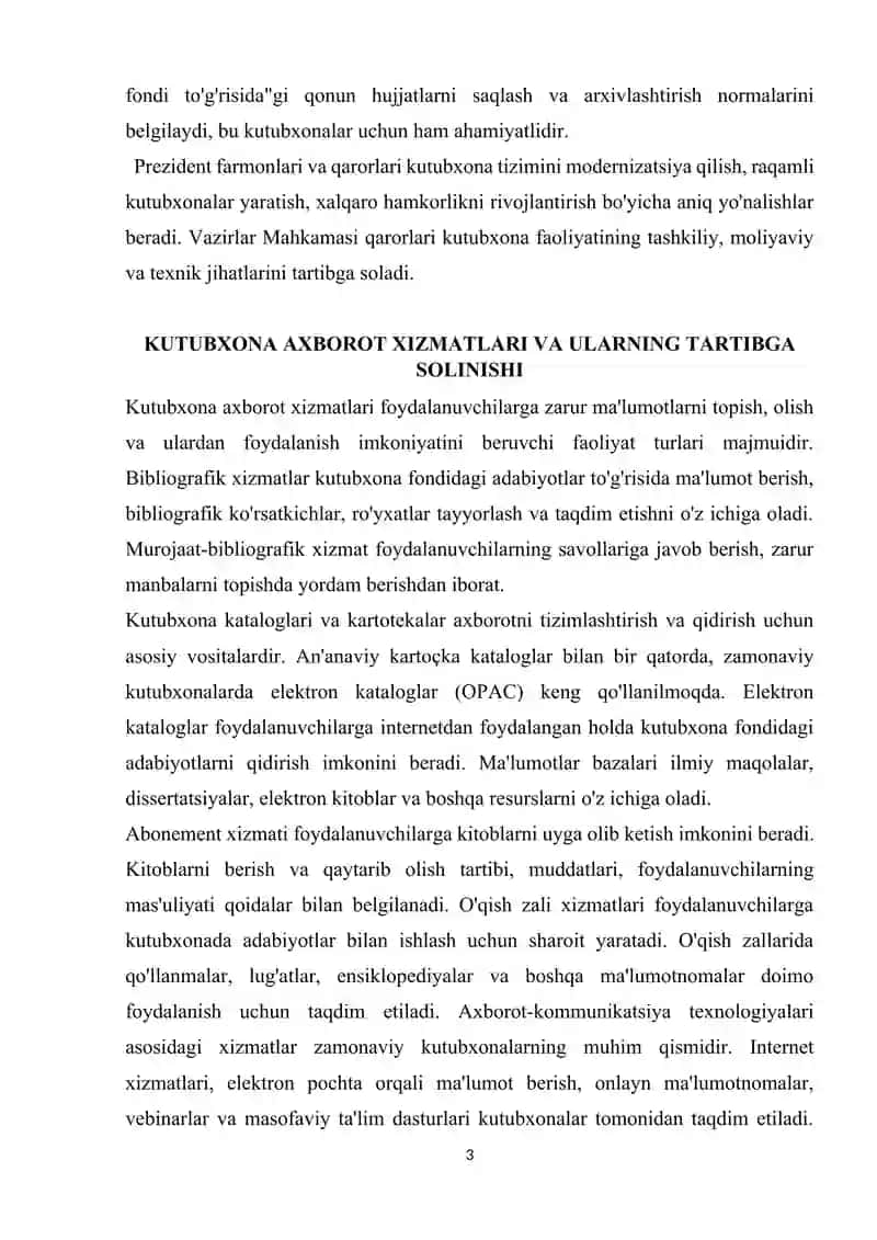 KUTUBXONA AXBOROT FAOLIYATINING MEYORIY-HUQUQIY ASOSLARI 3