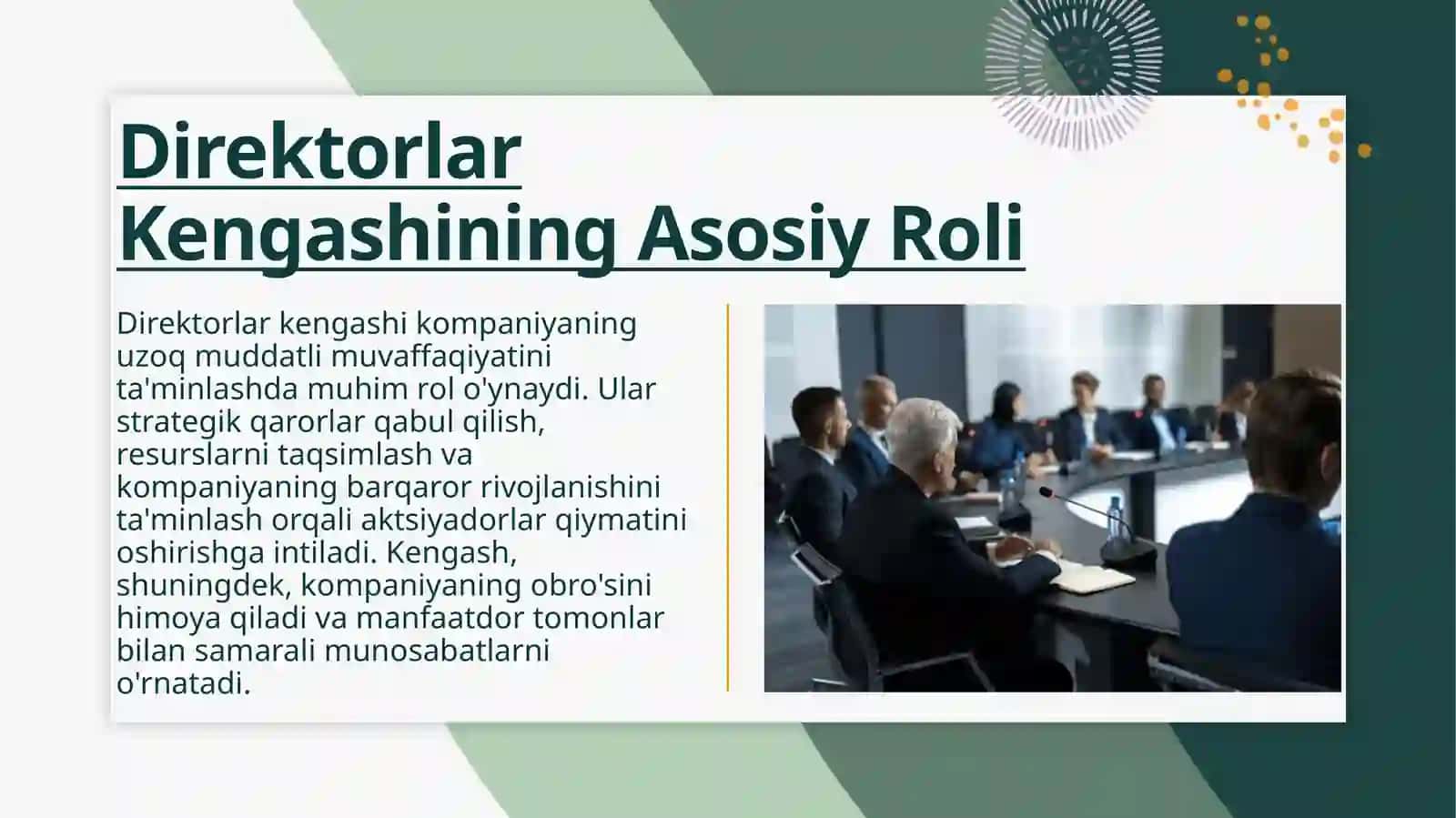 Direktorlar kengashining vazifalari 3