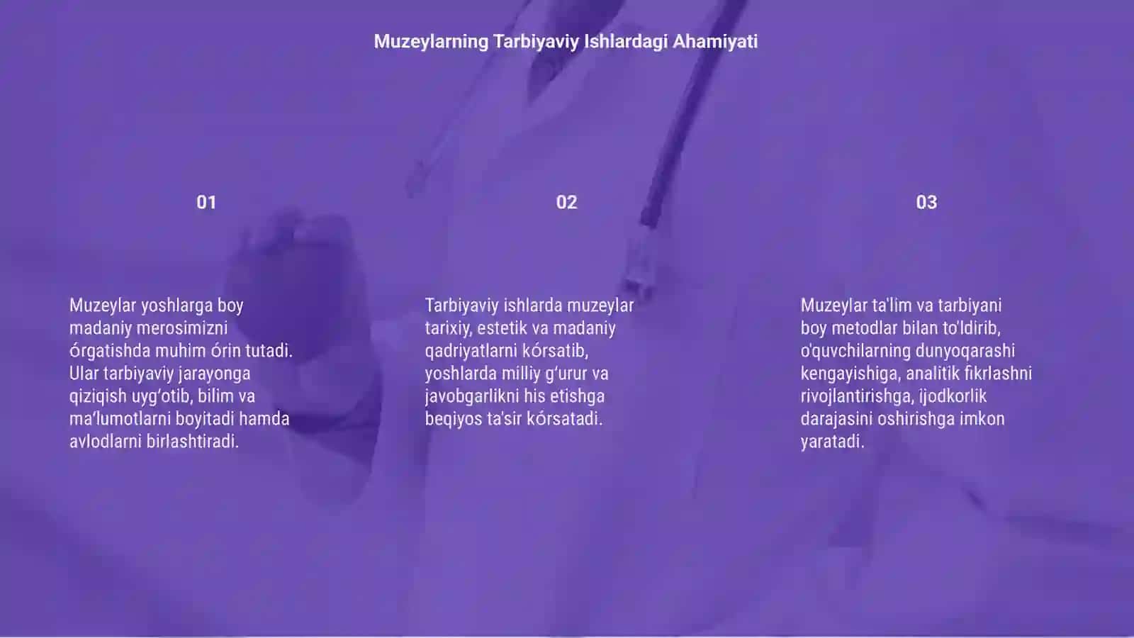 Tarbiyaviy ishlarda muzeylarning órni 3