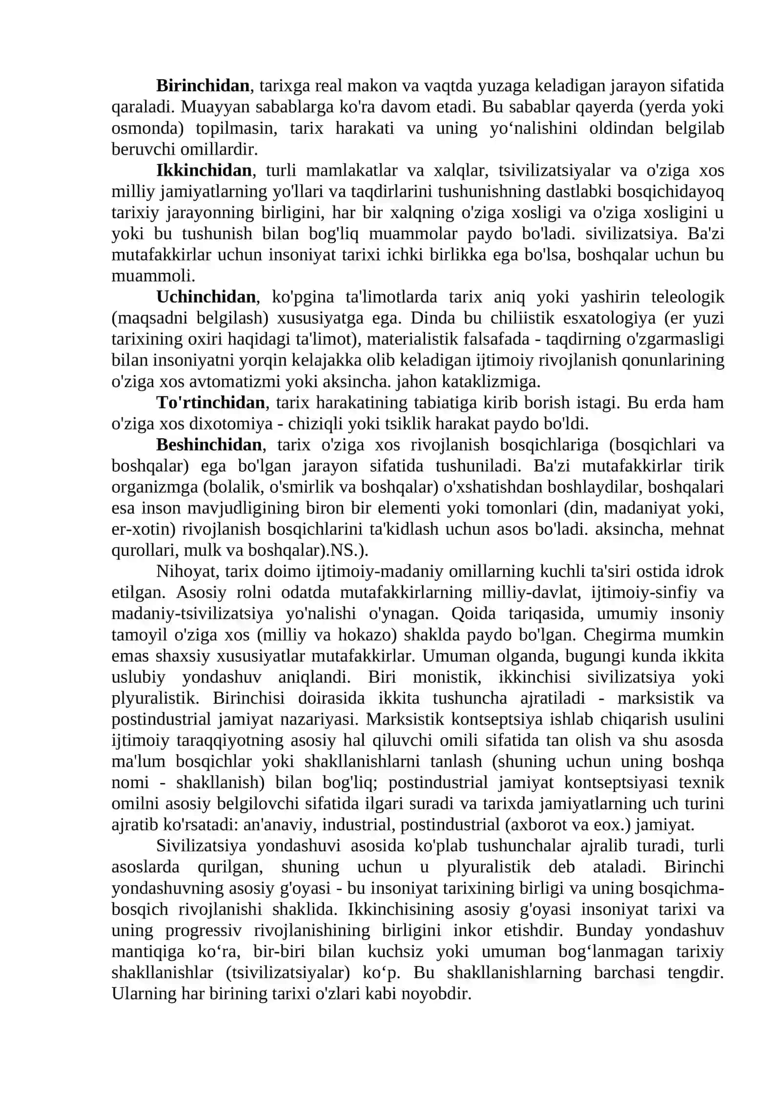 Tarix Falsafasi Predmeti, Tuzilishi va Funksiyalari 3