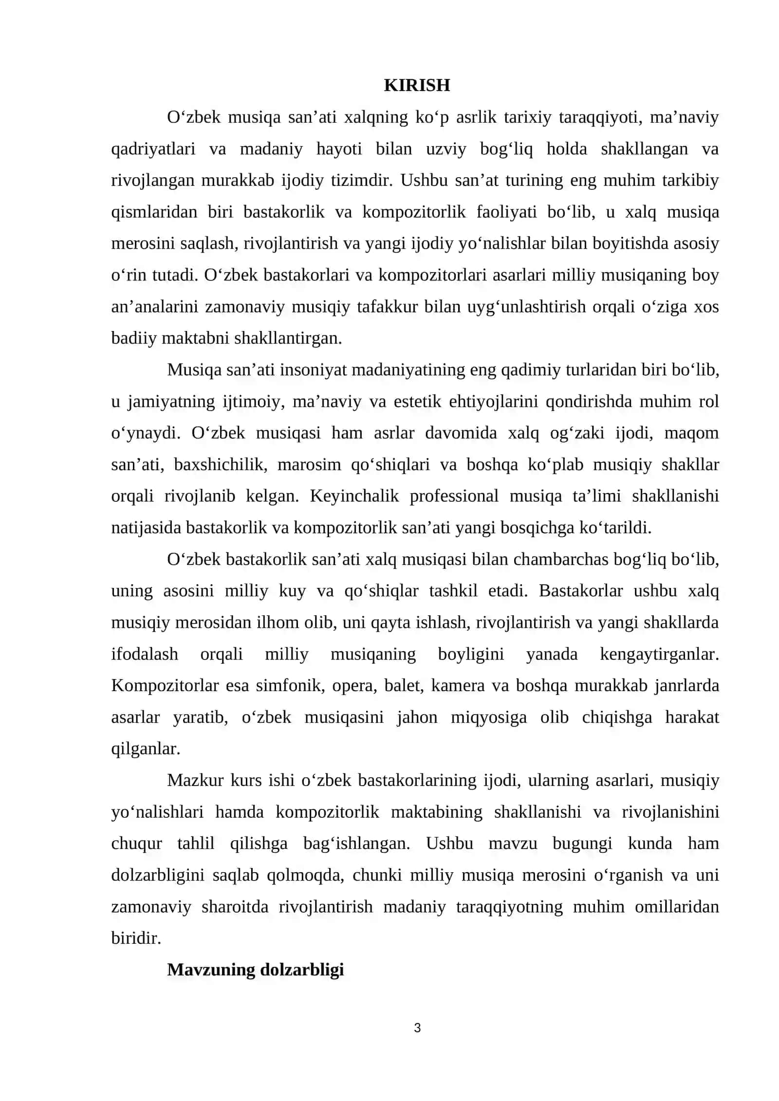 O‘zbek Bastakorlari va kompozitorlari asarlari 3