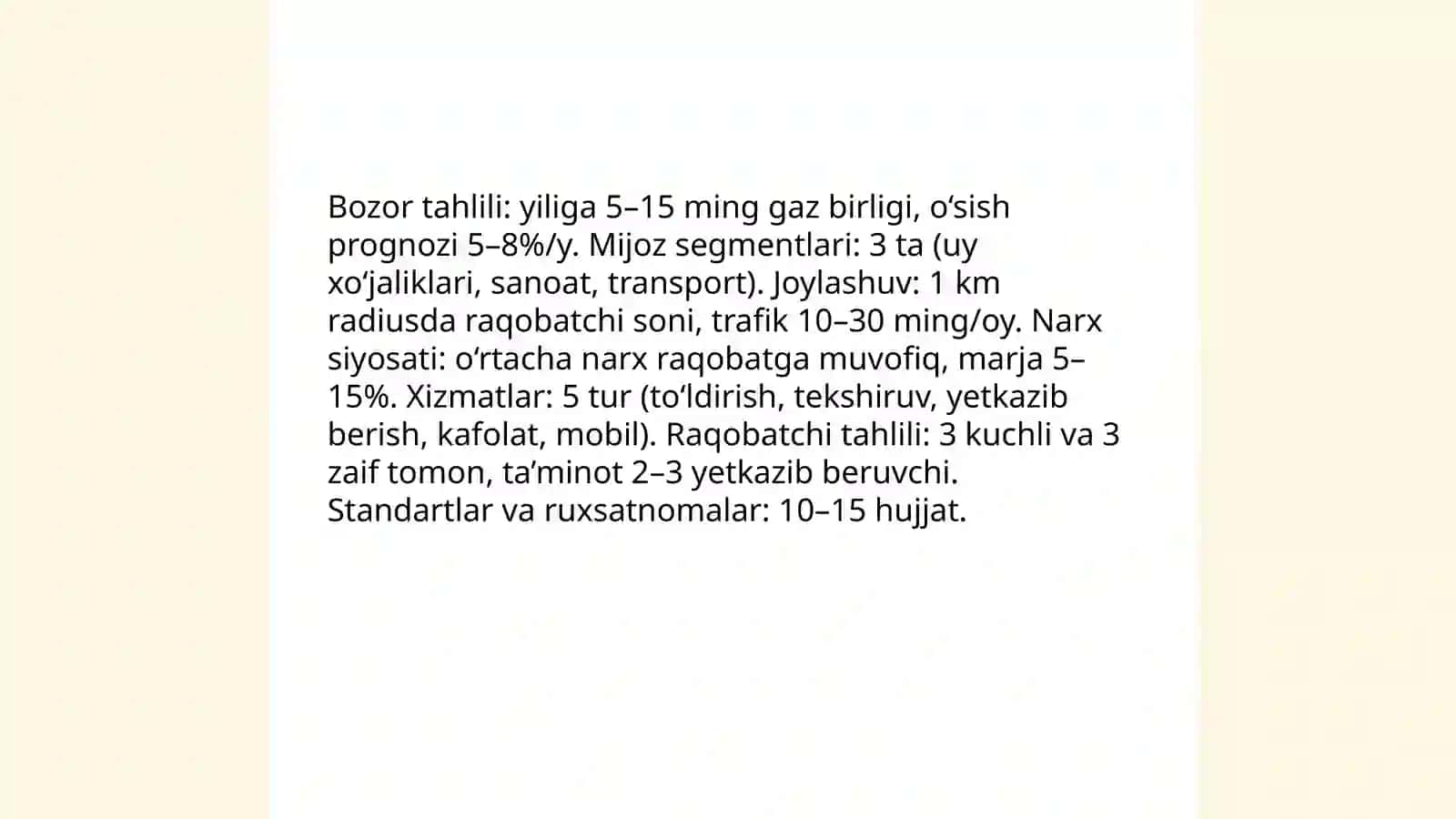 biznes reja yaratish eng sifatli gaz markazi qanday aniqlanadi 3