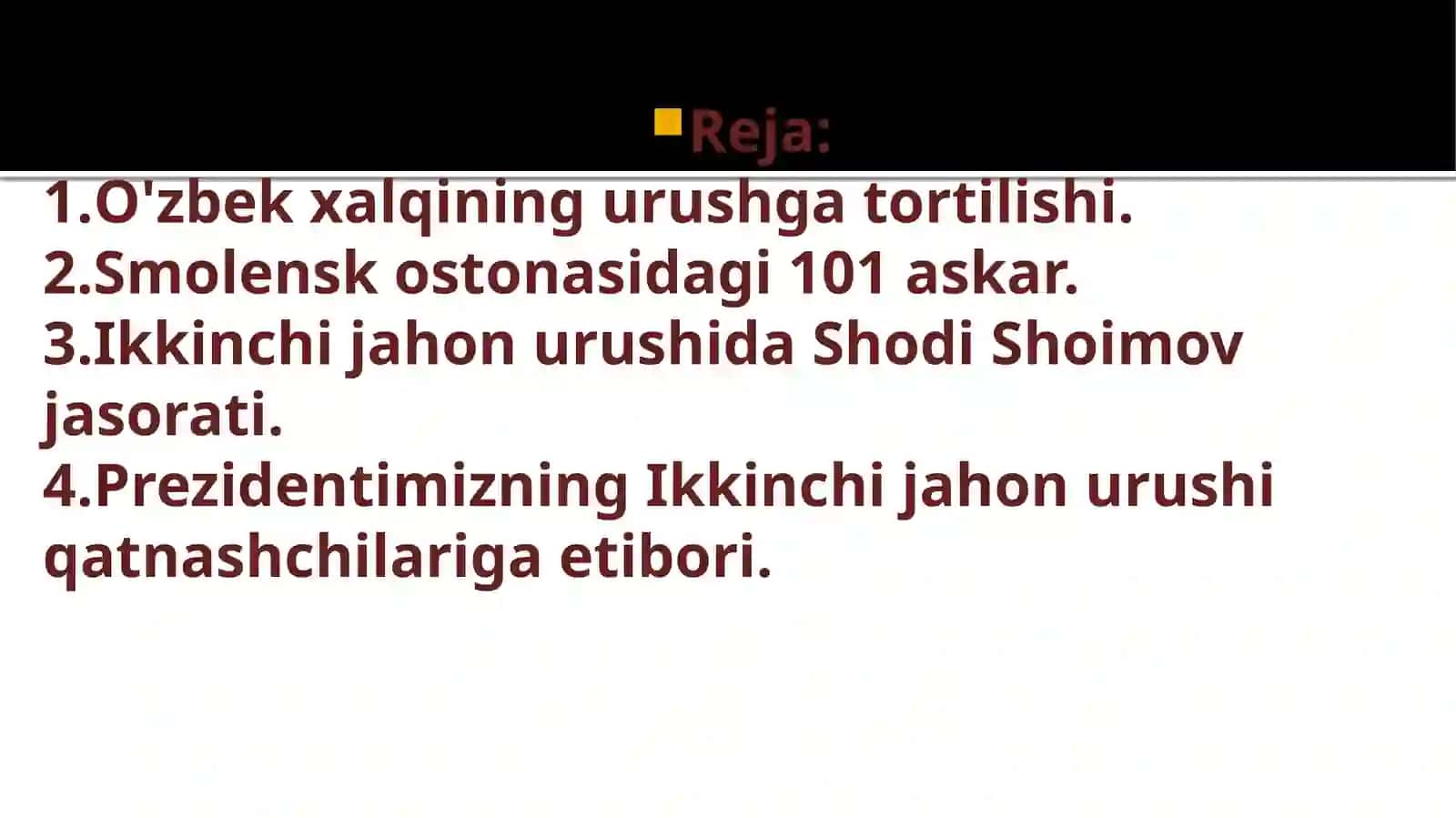 O'zbek xalqinning ikkinchi johon urushuga qo'shgan xissasi 3