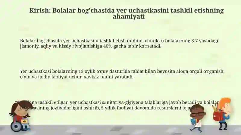 Maktabgacha ta'lim tashkilotlarida yer uchastkalarini tashkil etish metodikasi 3