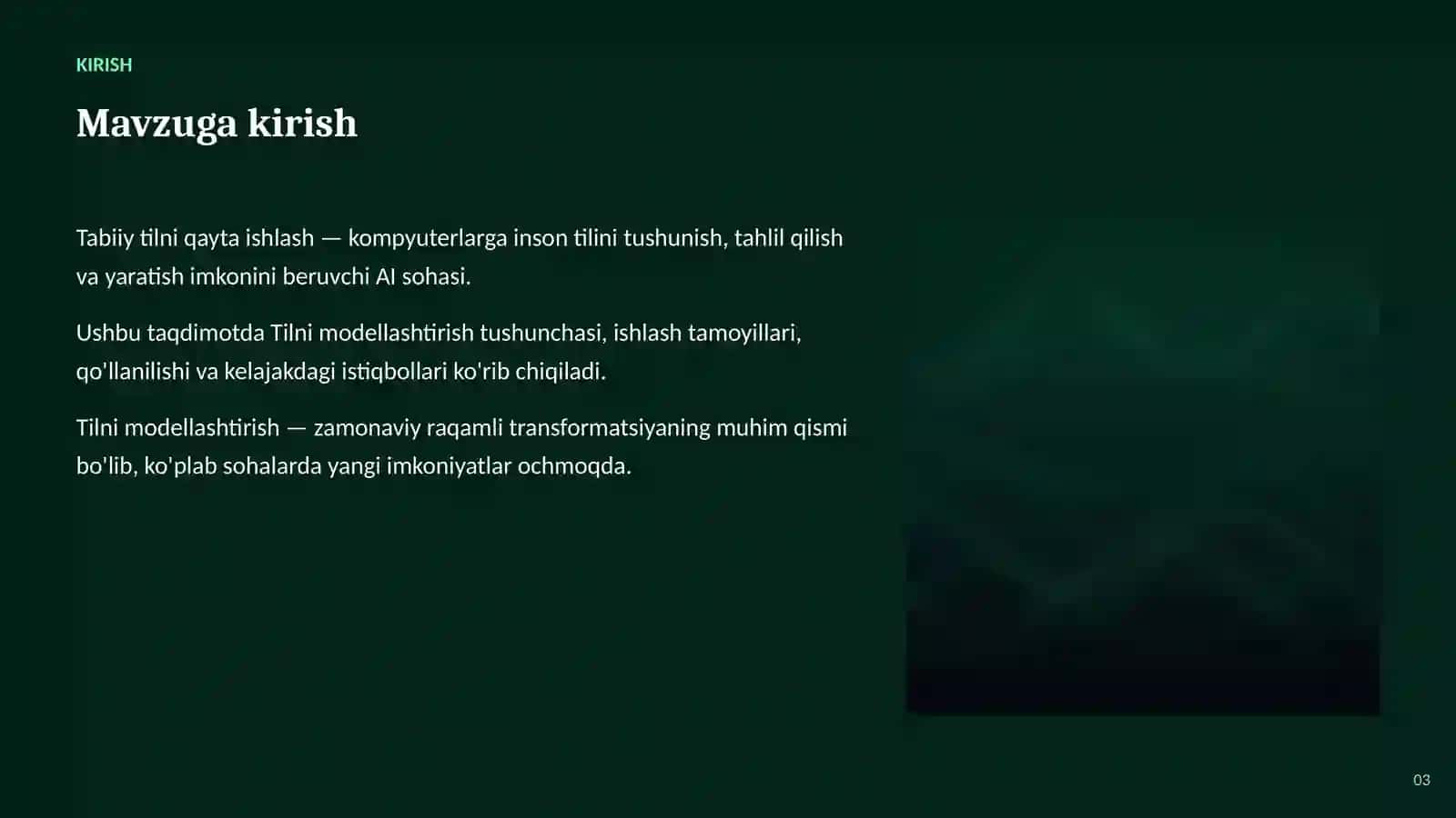 SUN'IY INTELLEKT • TABIIY TILNI QAYTA ISHLASH 3