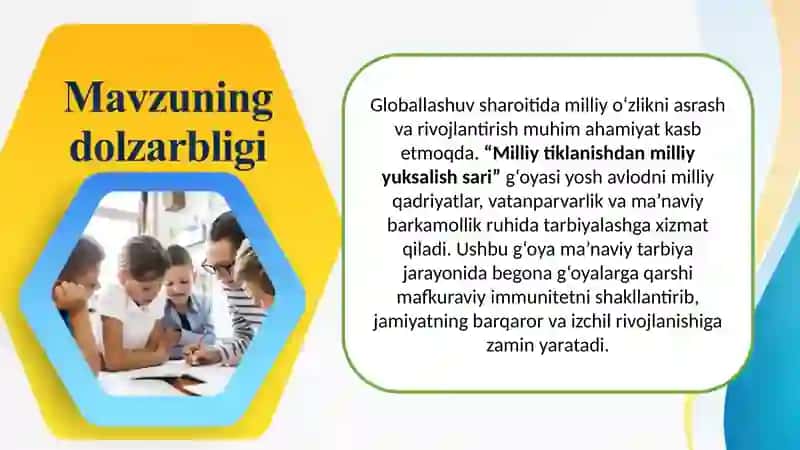 Milliy tiklanishdan milliy  yuksalish sari g'oyasining  ma'naviy tarbiyadagi ahamyati 3