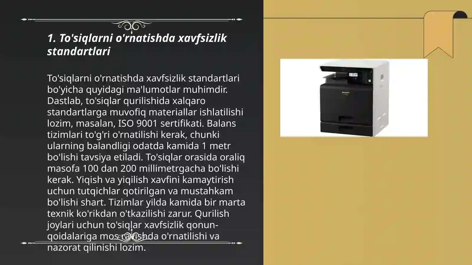 To'siqlar, zinalar, favqulotda zinalar, oyna va yoritish uskunalari 3