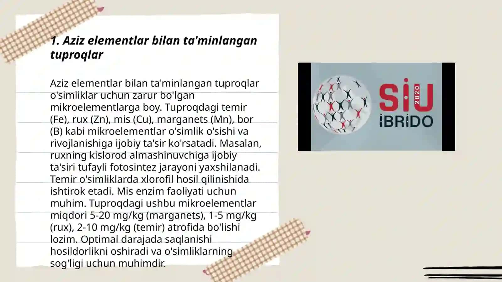 Tuproqlarni oziq elementlari bilan taʼminlanganlik darajasiga koʻra guruhlarga boʻlish 3