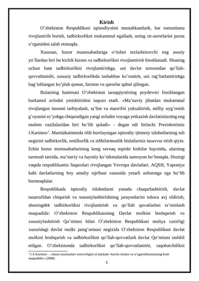 Tadbirkorlik faoliyati uning turlari va asosiy belgilari 3