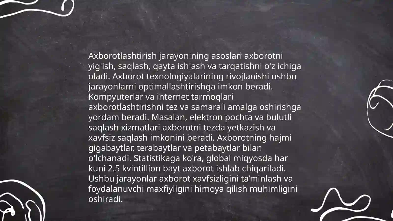 Axborotlashtirish jarayoni. Jamiyat va ta'limni axborotlashtirish 3