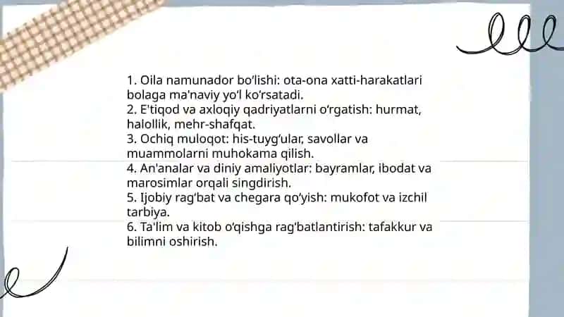 Oilada bolalarni ma'naviy-axloqiy ruhda tarbiyalash 3