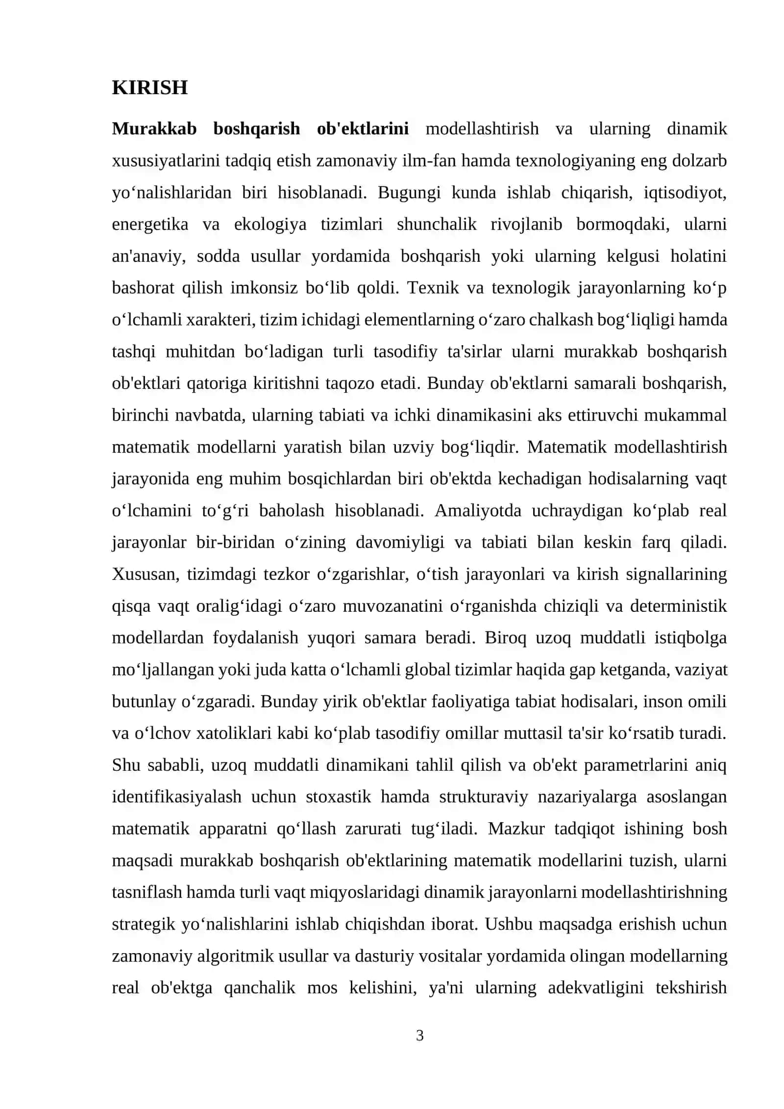 MURAKKAB BOSHQARISH OB'EKTLARINING MATEMATIK MODELLARINI TUZISH 3