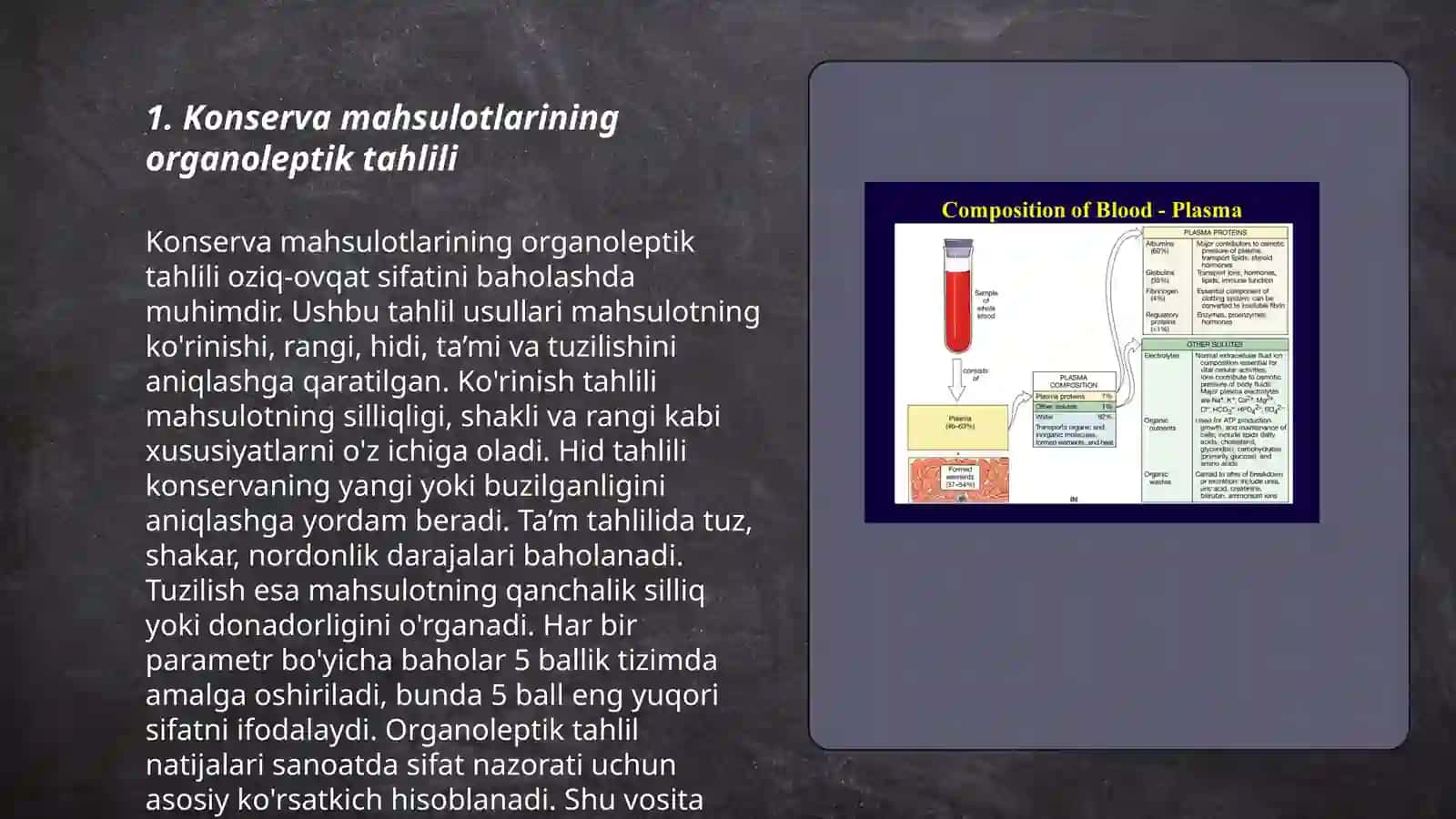 Konserva mahsulotlarini organaleptik va fizik-kimyoviy o'zgarishini aniqlash 3
