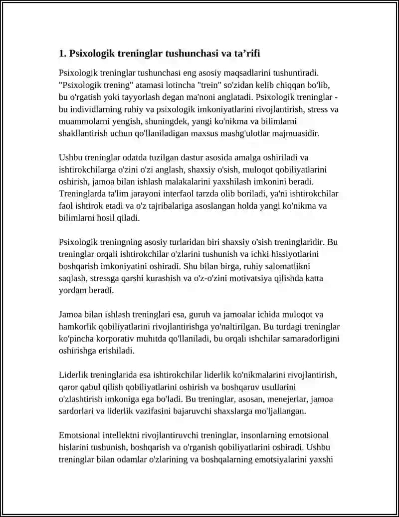 PSIXOLOGIK TRENINGLAR HAQIDA UMUMIY TUSHUNCHALAR 3