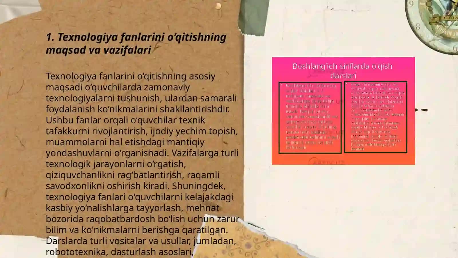 Boshlang'ich sinflarda texnalogiya fanlarini tashkil etish 3