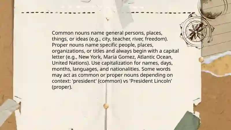 Plan: Common vs Proper Nouns,  Countable vs Uncountable (Mass) Nouns, Singular and Plural Forms 3