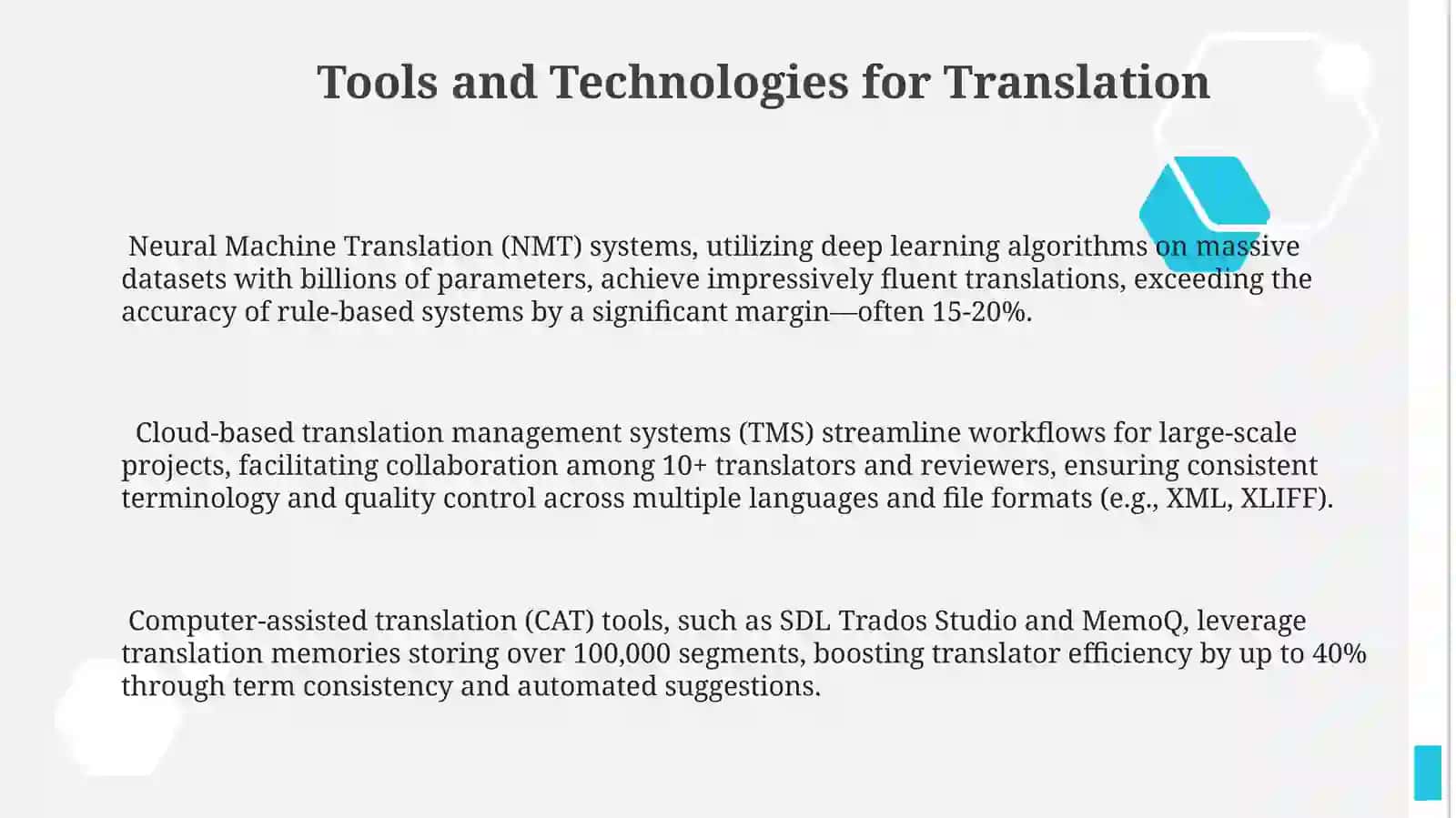 Tools and Technologies for Translation 3