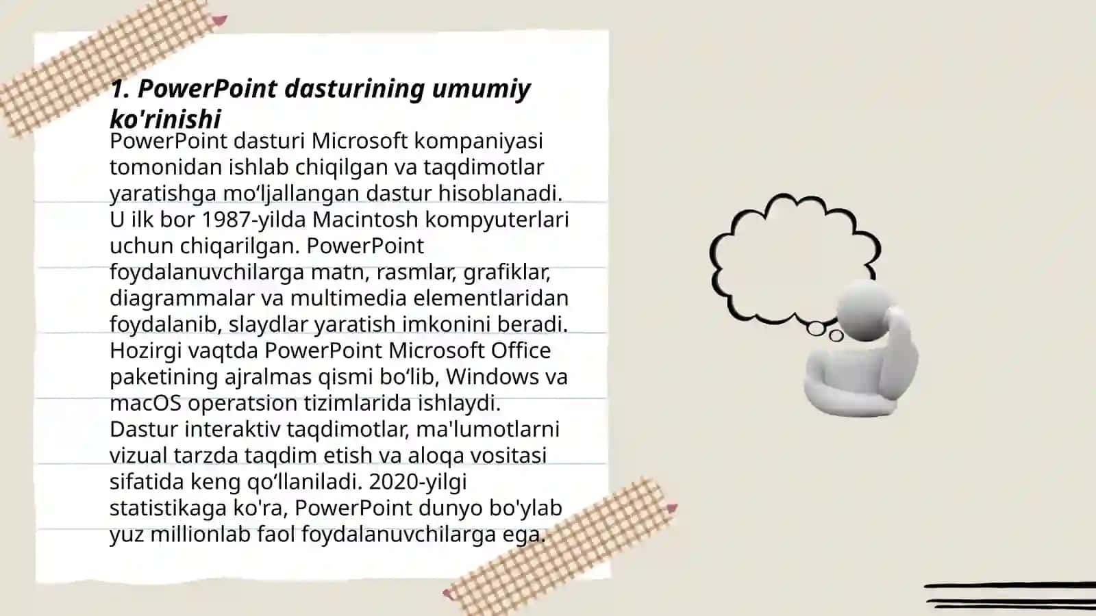 PowerPoint dasturi haqida umumiy maʼlumotlar 3