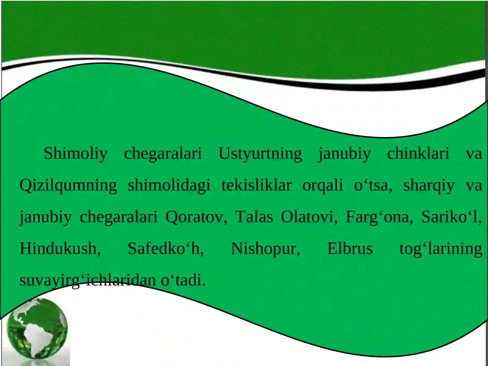 O‘rta osiyoning kichik o‘lkalari va tabiiy rayonlari 3