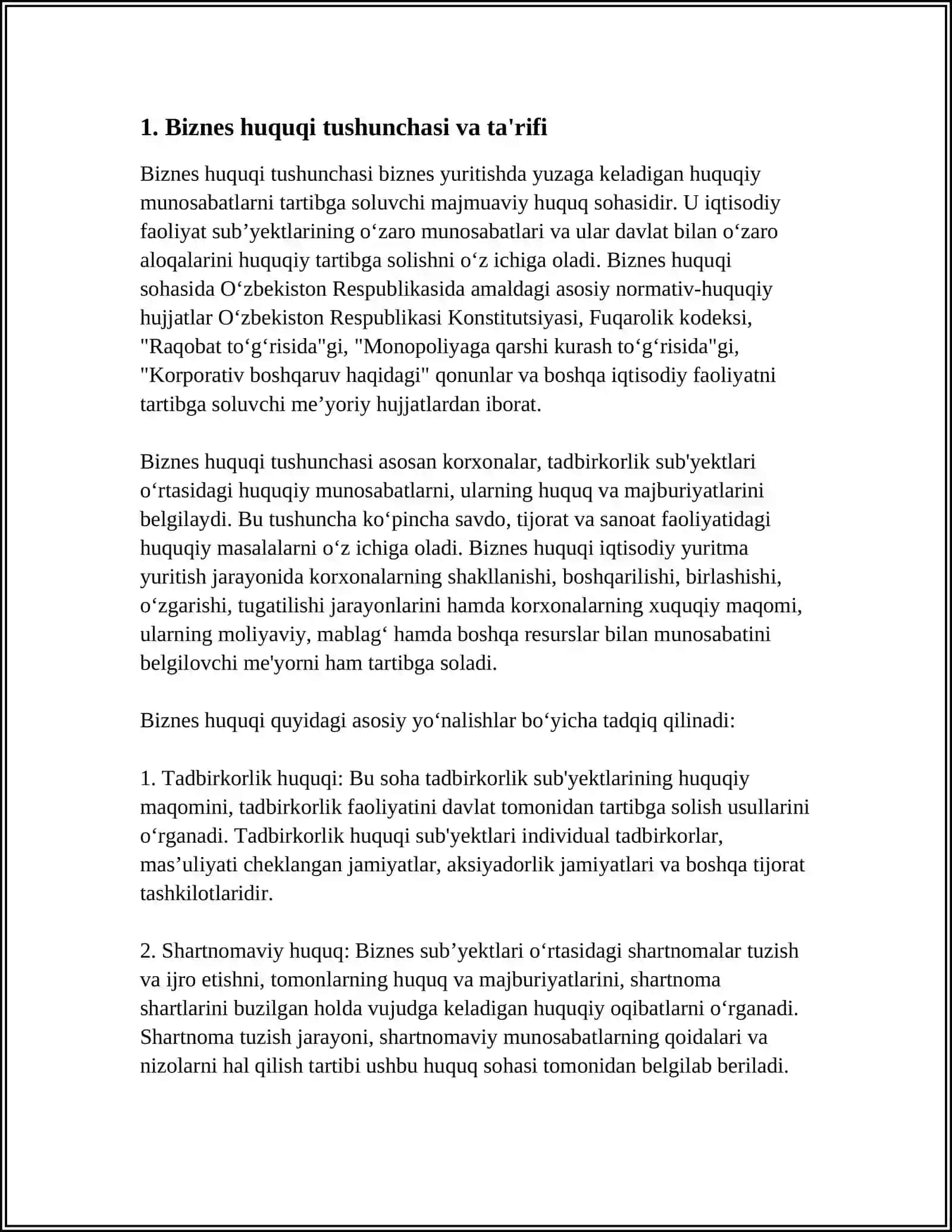 BIZNES HUQUQI TUSHUNCHASI VA MOHIYATI 3