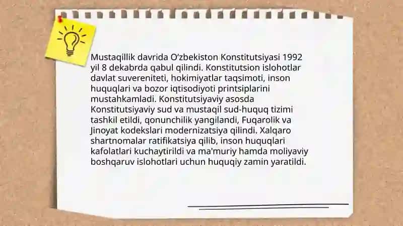 Mustaqillik yillarida davlat boshqaruvi tizimida amalga oshirilgan islohotlar 3