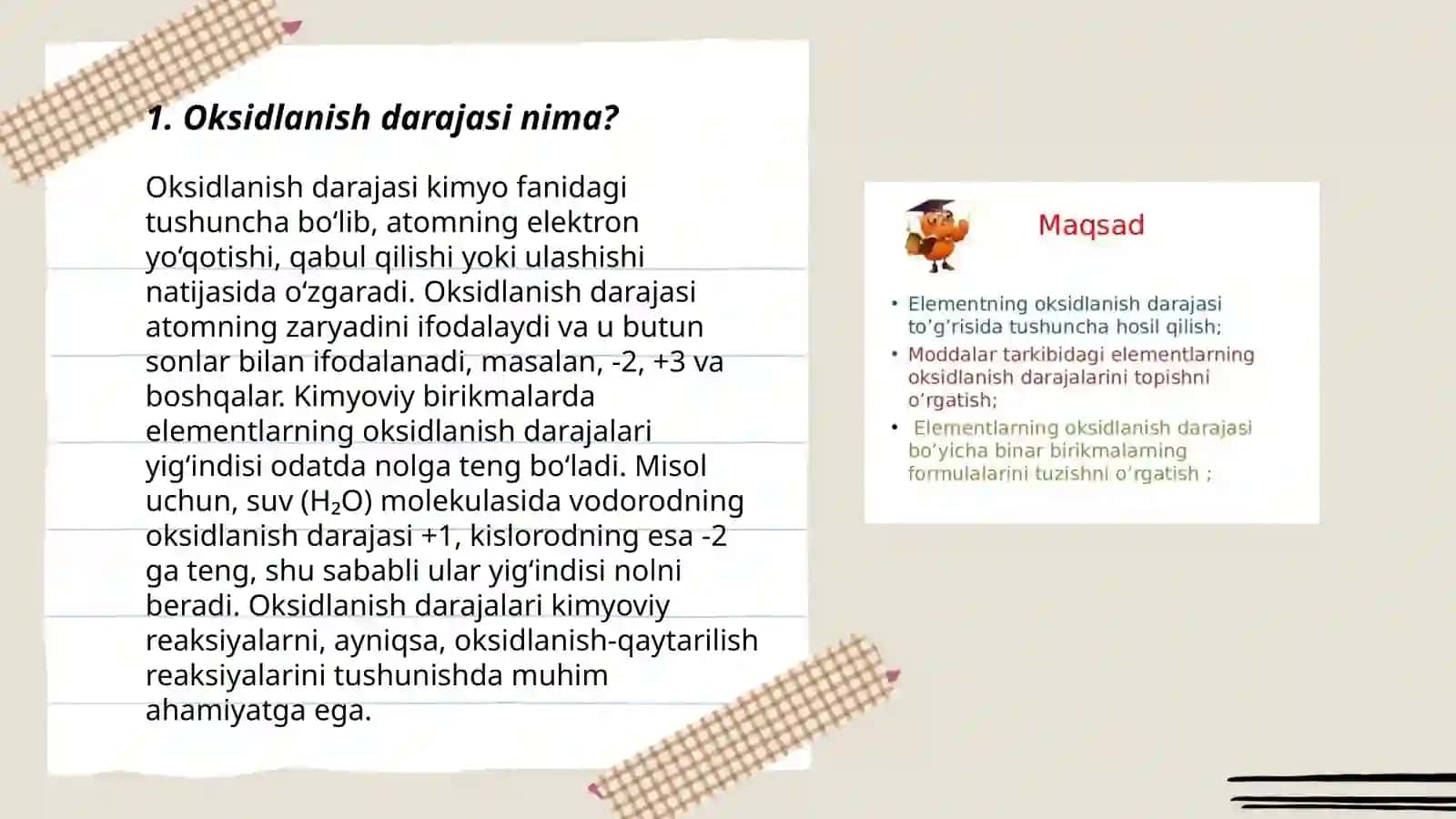 Oksidlanish darajasi 3