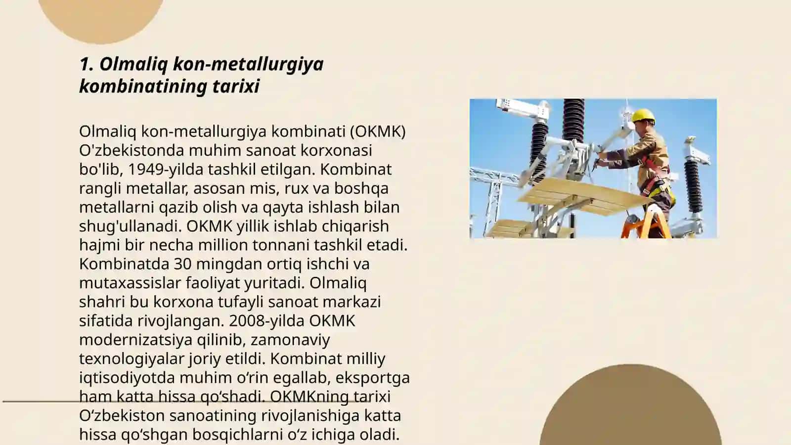 Olmaliq kon metallurgiya kombinati ixtisoslashtirilgan tamirlash ishlari boshqarmasi 3